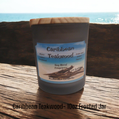 Caribbean Teakwood – 10oz Frosted Candle