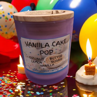 Vanilla Cake Pop 10oz Frosted Candle