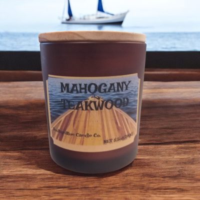 Mahogany Teakwood 10oz Frosted Candle